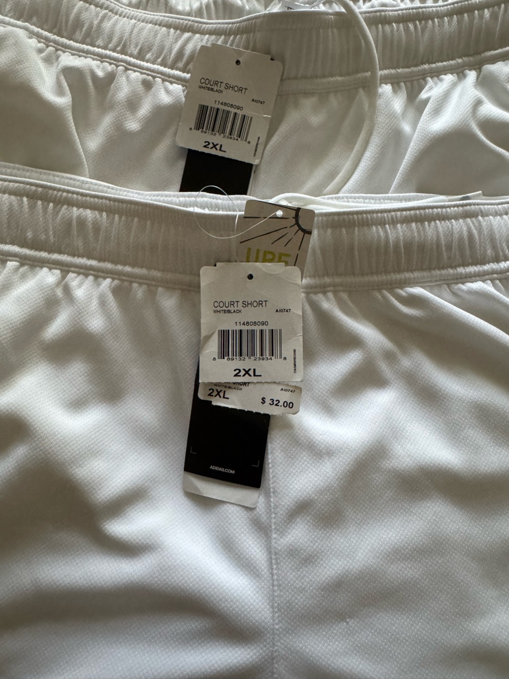 Adidas Court Short 2XL Athletic Shorts - White (tennis) with tags retail $32